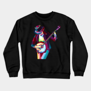 Man Bluegrass Player Rock Guitar Crewneck Sweatshirt